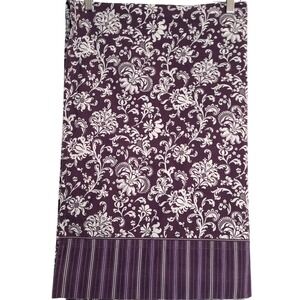 Westpoint Stevens Flat Sheet Twin Purple White Damask Floral Striped Vintage